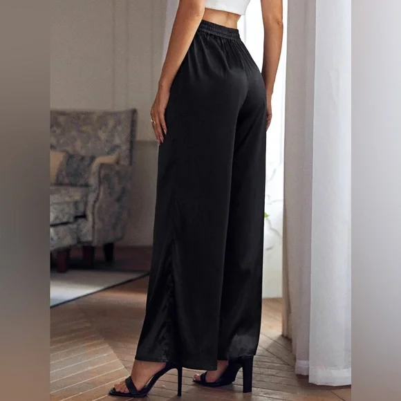 Joie black silk pants wide leg palazzo - Picture 14 of 14